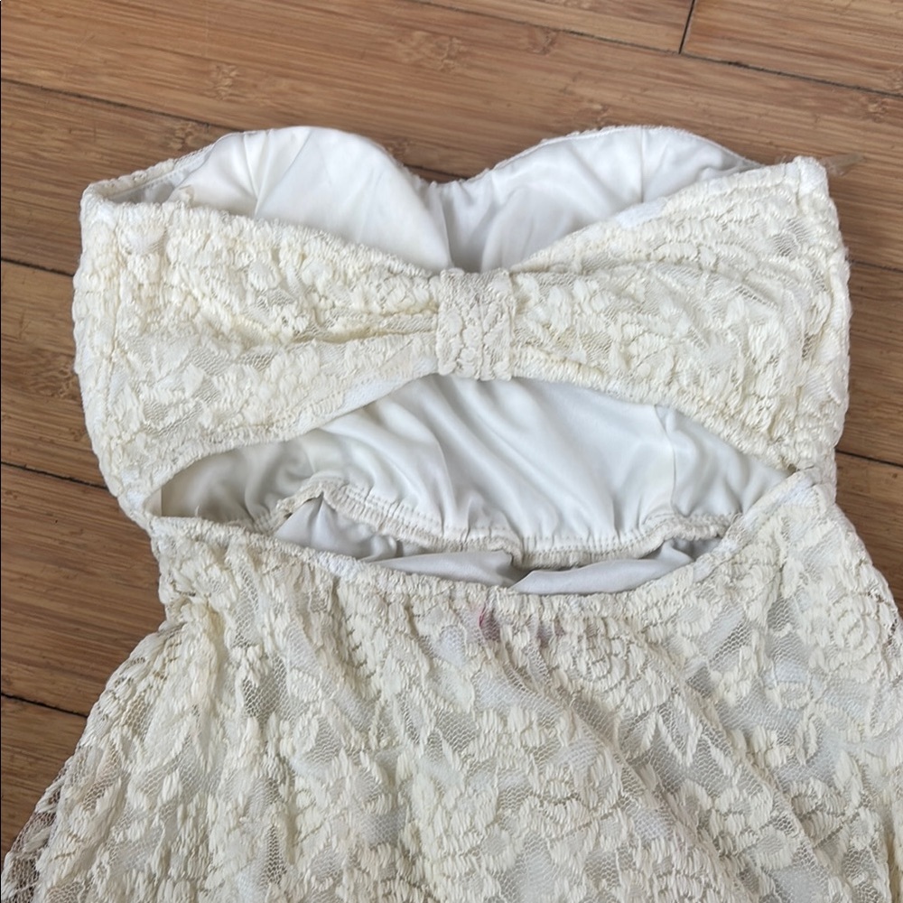 💫Strapless Lace High-Low Dress - Picture 3 of 3